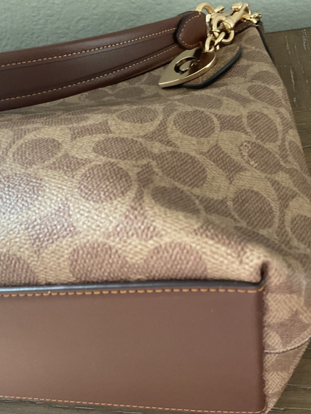 Coach Laurel Shoulder Bag-Signature Canvas with Bag Charm - Picture 10 of 15